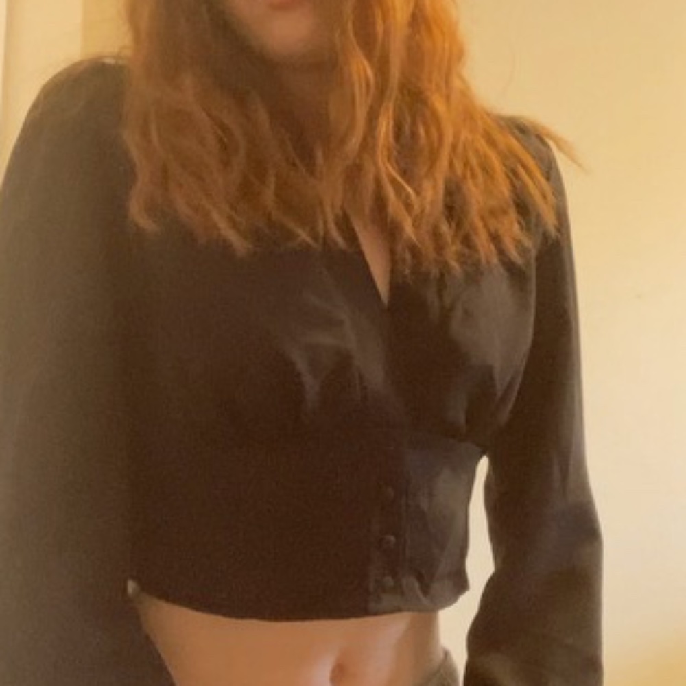 Cropped corset style dress top